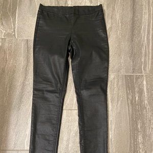 H&M black faux leather jeggings